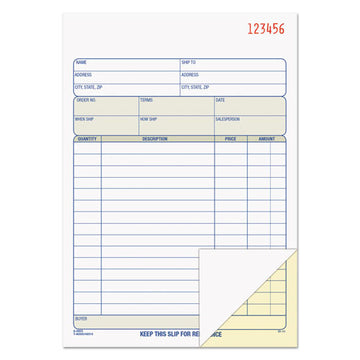 TOPS™ Sales Order Book, Three-part Carbonless, 5.56 X 7.94, 1-page, 50 Forms freeshipping - TVN Wholesale
